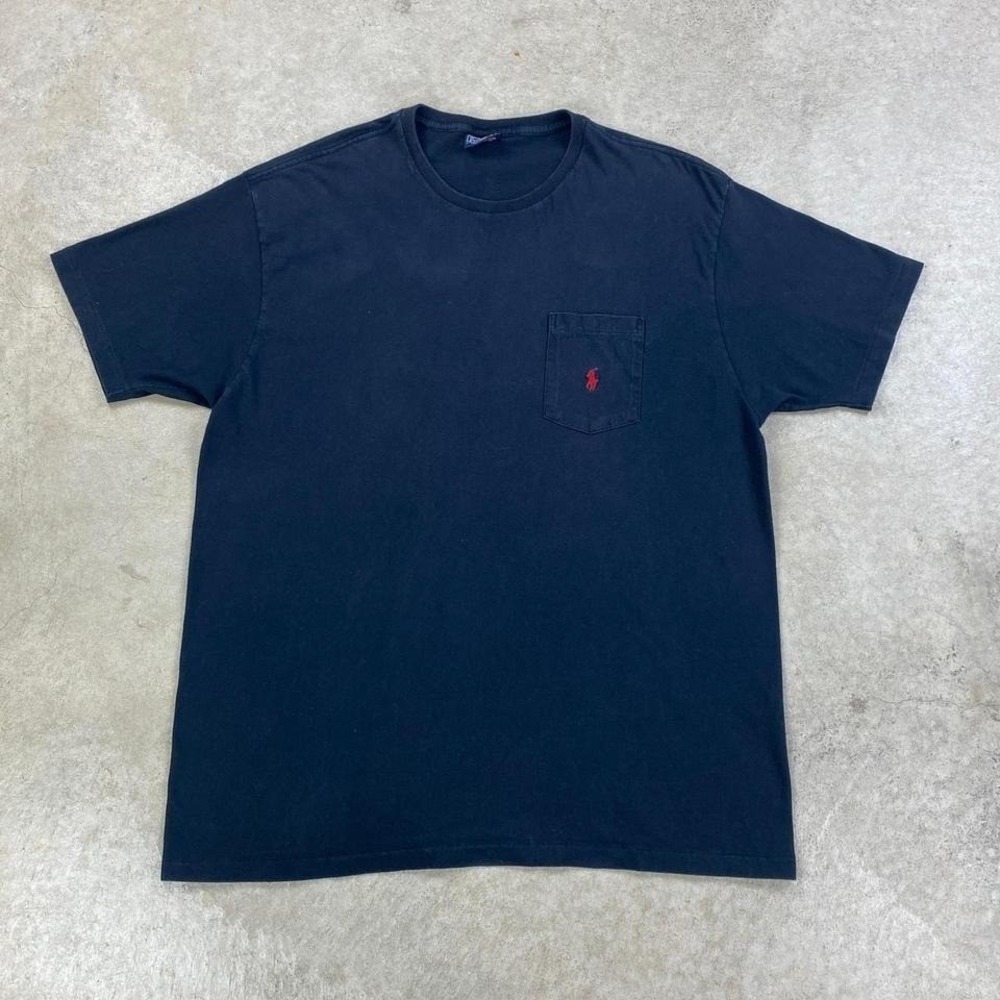 Vintage 90s Polo Ralph Lauren Shirt Size Large Black Pocket Embroidered Pony